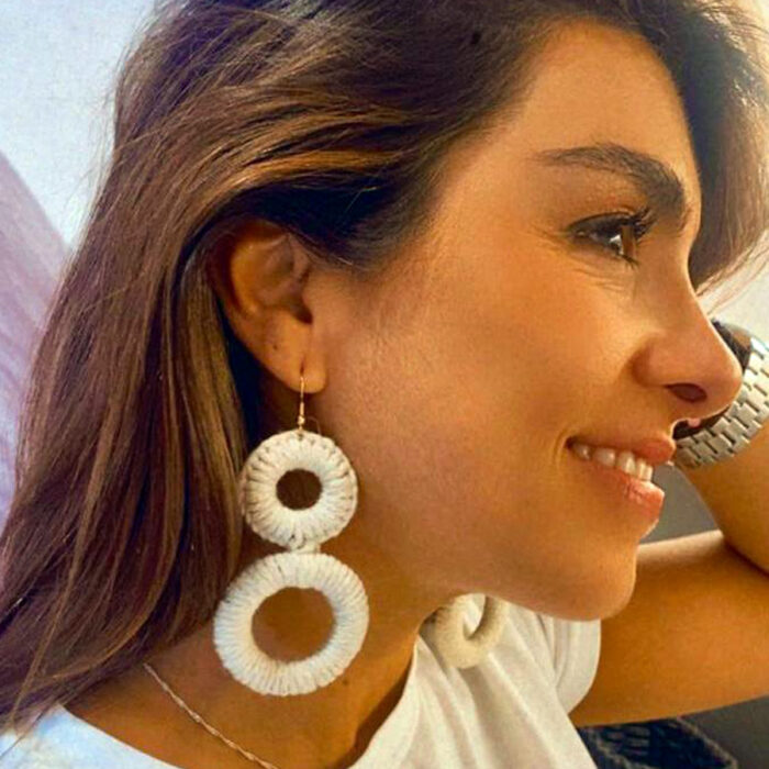 Aretes Artesanales Aros Tejidos - Imagen 3