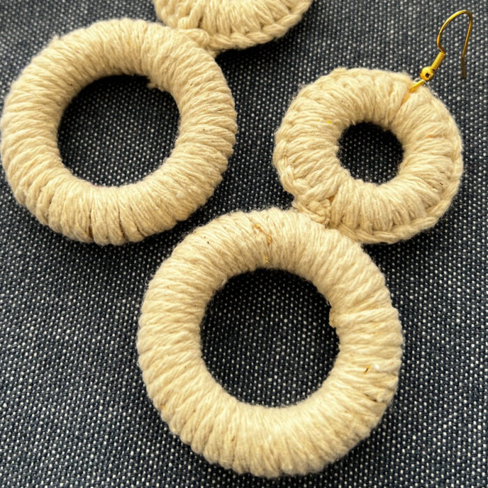 Aretes Artesanales Aros Tejidos - Imagen 4
